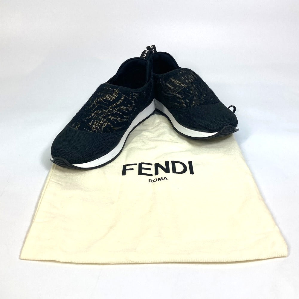Fendi Sneakers 8E8139 Canvas Black Zucca Women 36