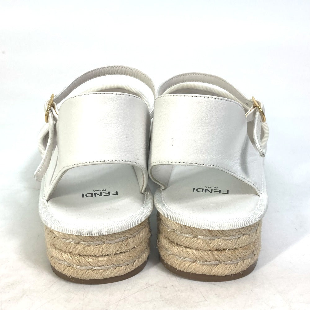 Fendi Sandals Leather White Platform Espadrilles Fendi Rohm Women 36