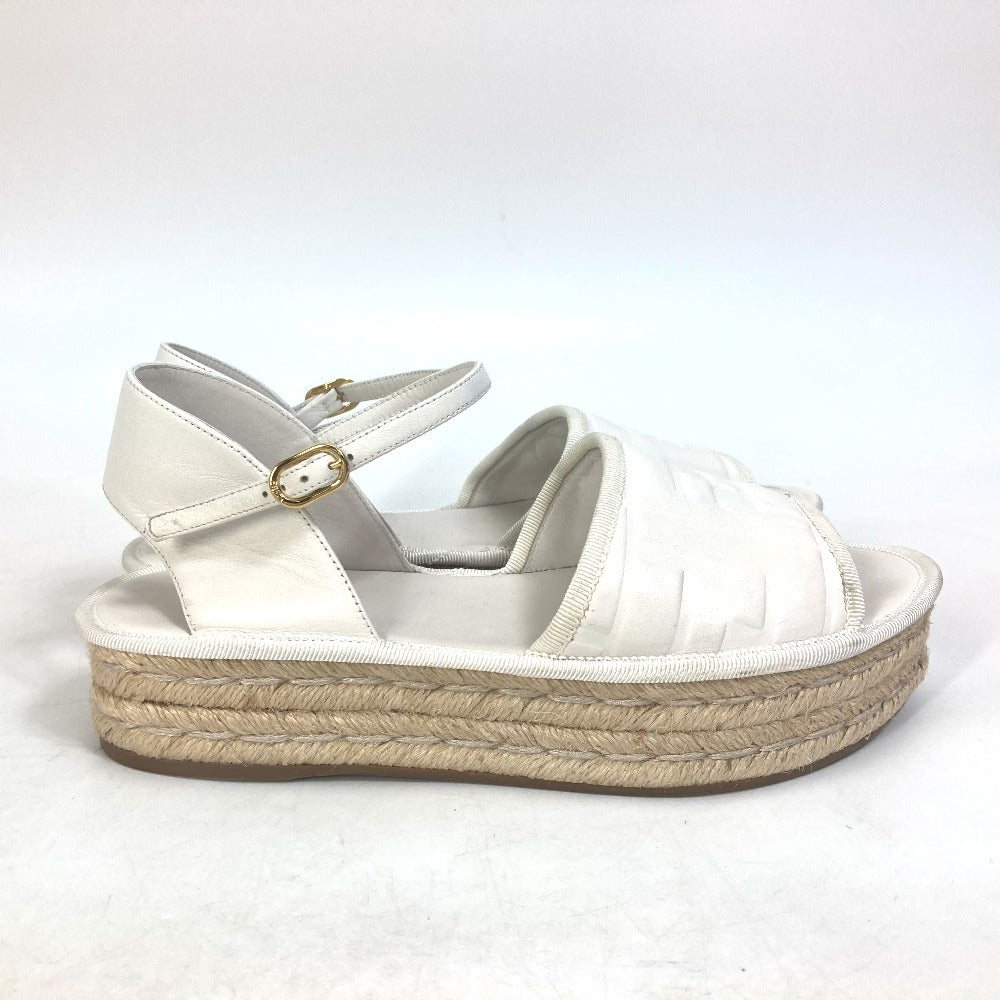 Fendi Sandals Leather White Platform Espadrilles Fendi Rohm Women 36