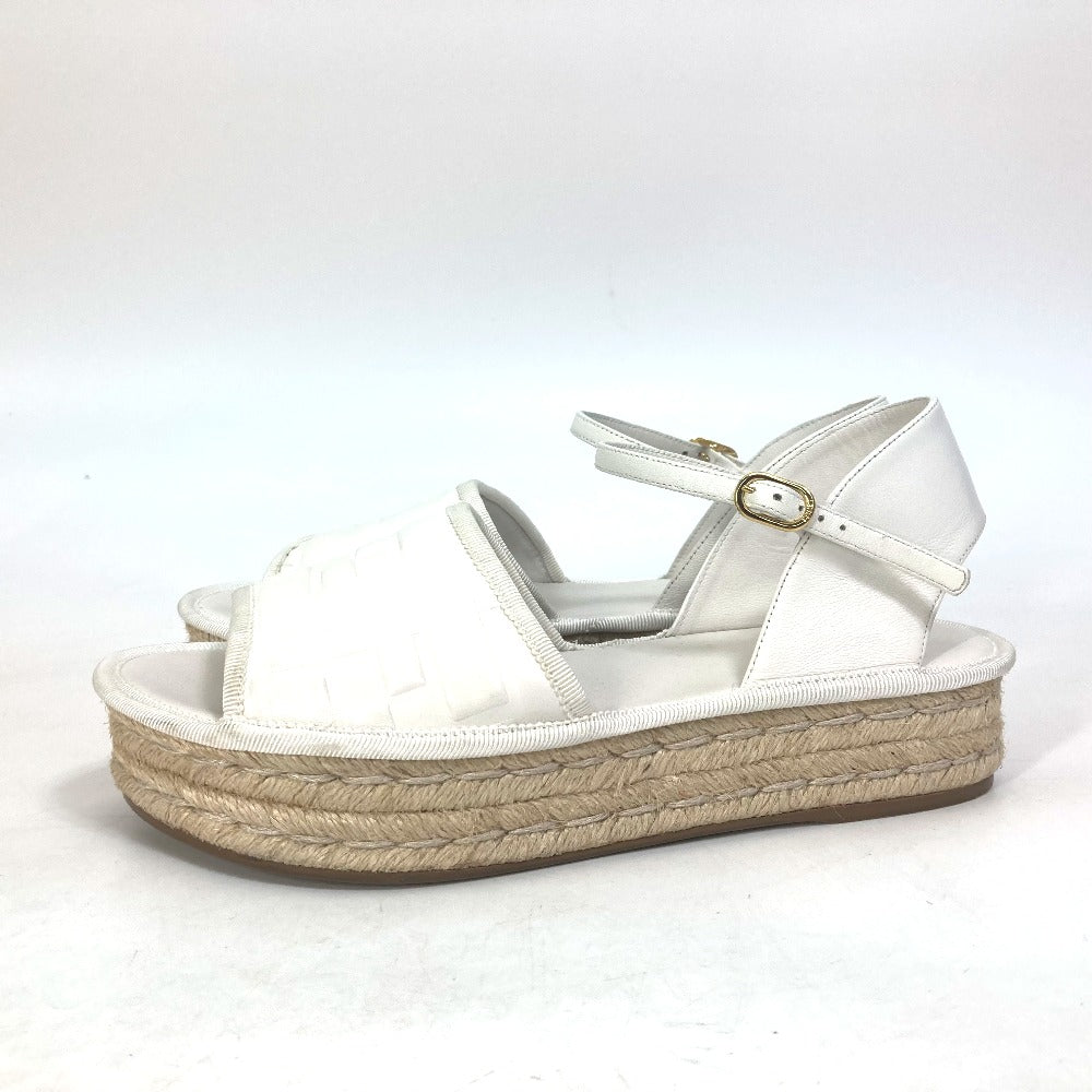 Fendi Sandals Leather White Platform Espadrilles Fendi Rohm Women 36