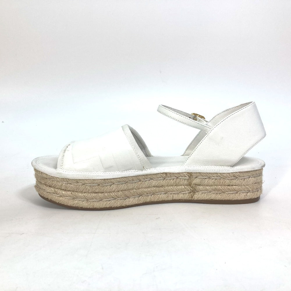 Fendi Sandals Leather White Platform Espadrilles Fendi Rohm Women 36