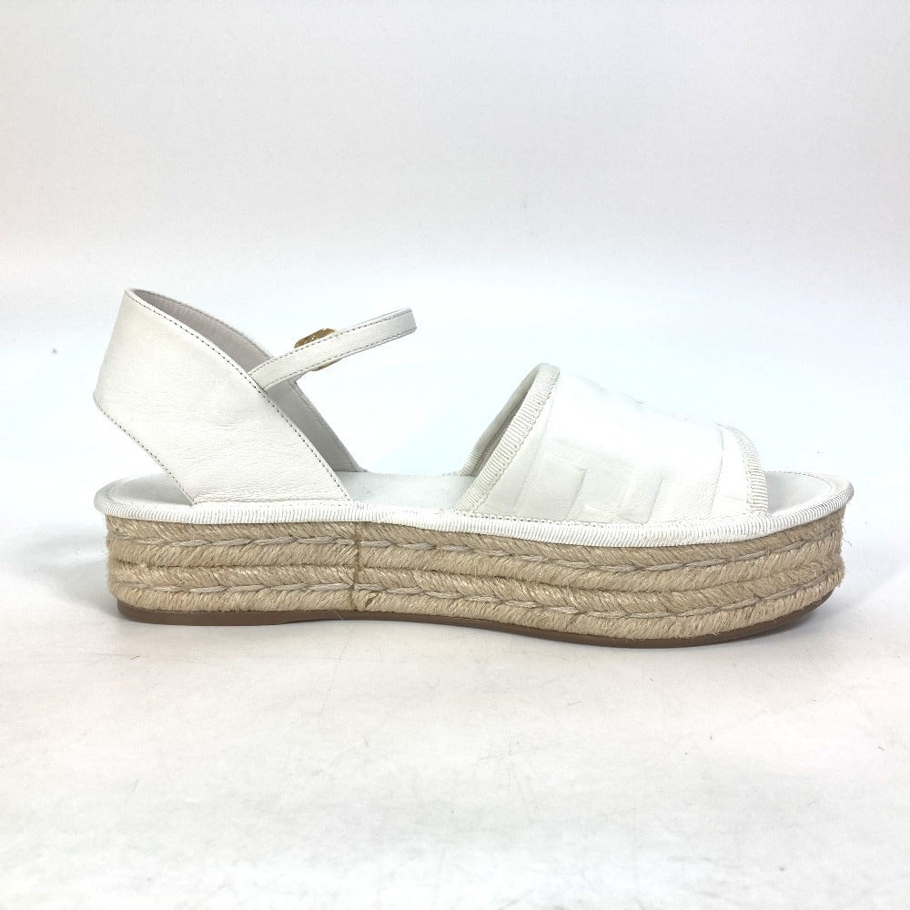 Fendi Sandals Leather White Platform Espadrilles Fendi Rohm Women 36