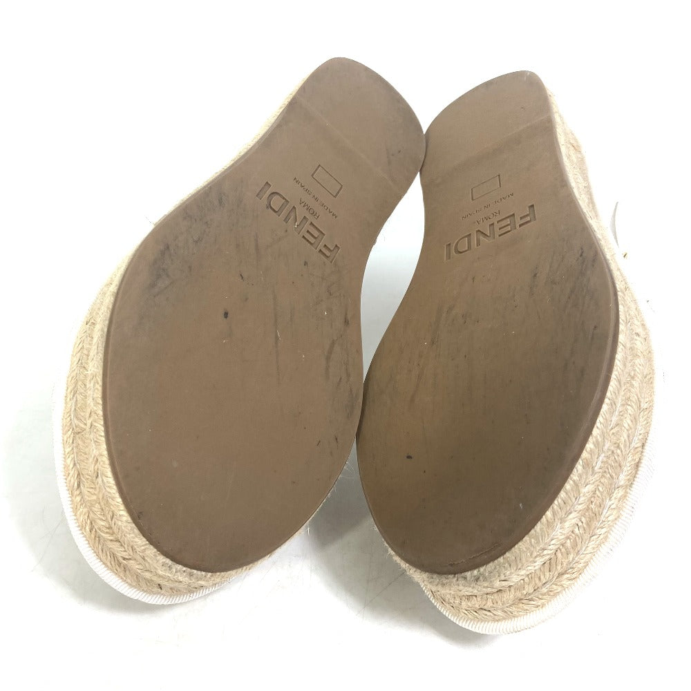 Fendi Sandals Leather White Platform Espadrilles Fendi Rohm Women 36