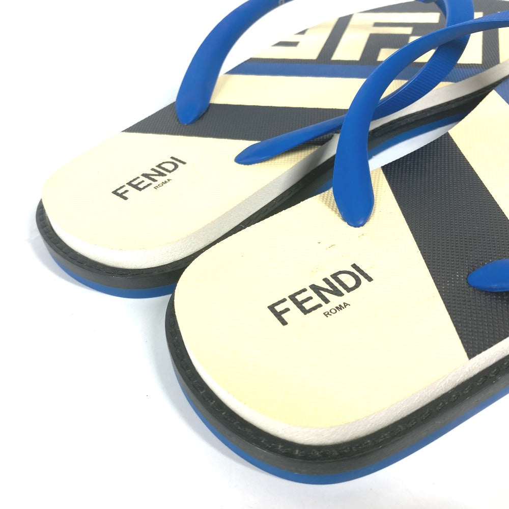 Fendi Sandals 7Y1360 Rubber Blue Shoes Shoes Logo Mens 8