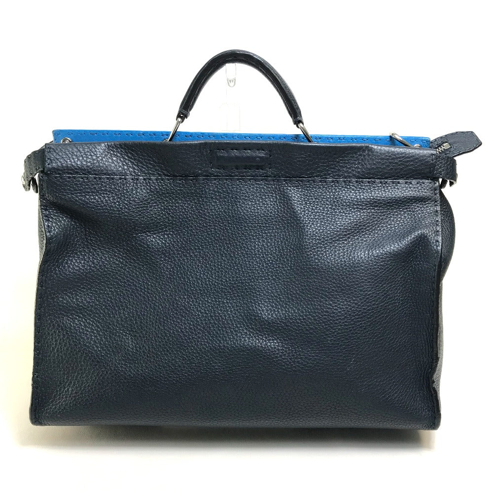Fendi Business Bag 7Va388 Leather Navy X Blue Celeria Peekaboo Mens