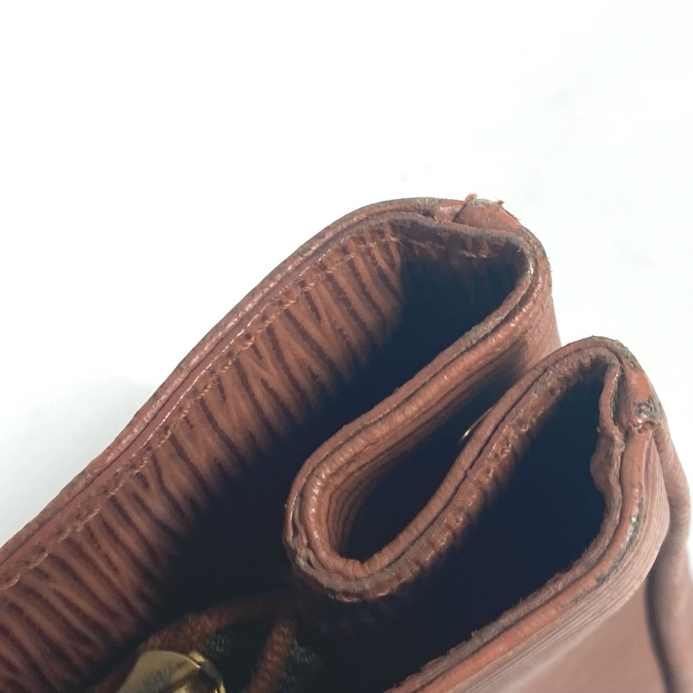 Fendi Handbag Leather Brown Vintage Ff Logo Women
