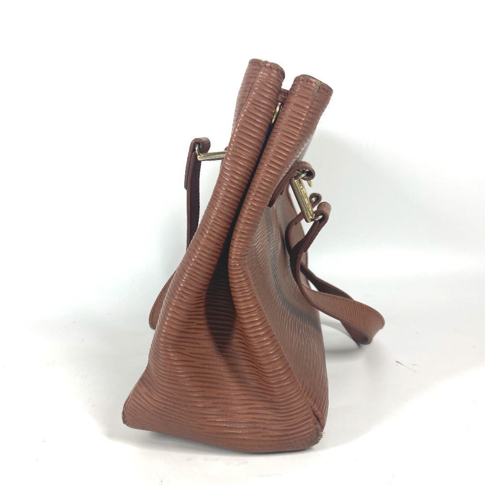 Fendi Handbag Leather Brown Vintage Ff Logo Women
