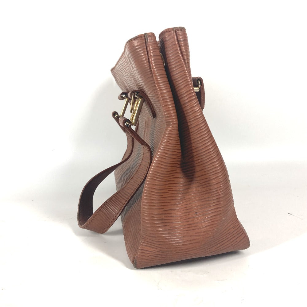 Fendi Handbag Leather Brown Vintage Ff Logo Women