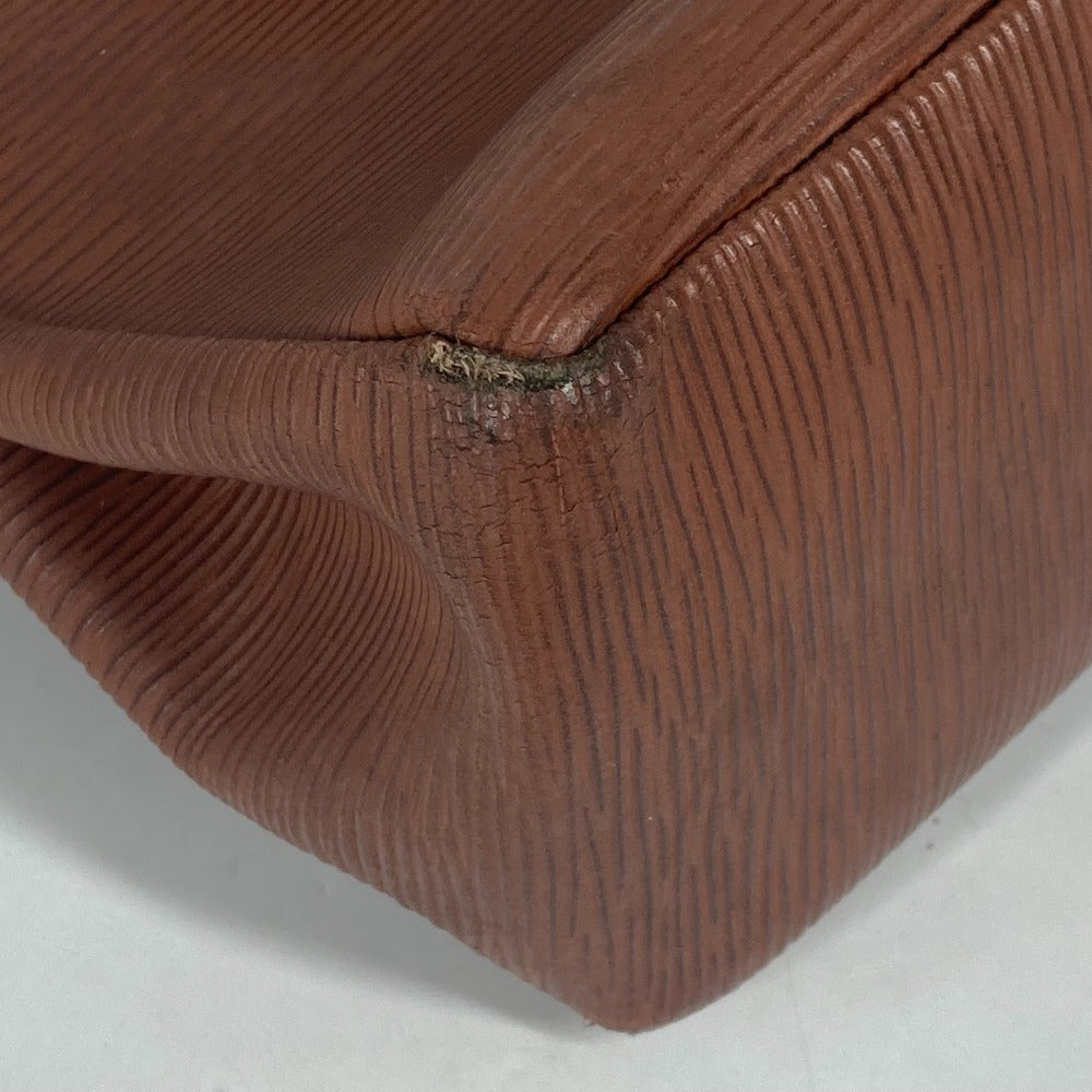 Fendi Handbag Leather Brown Vintage Ff Logo Women