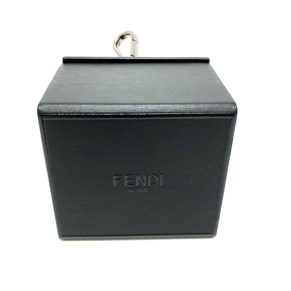 Fendi Key Ring 7Ar894 Leather Black Logo/Accessories Mini Box Women Secondhand