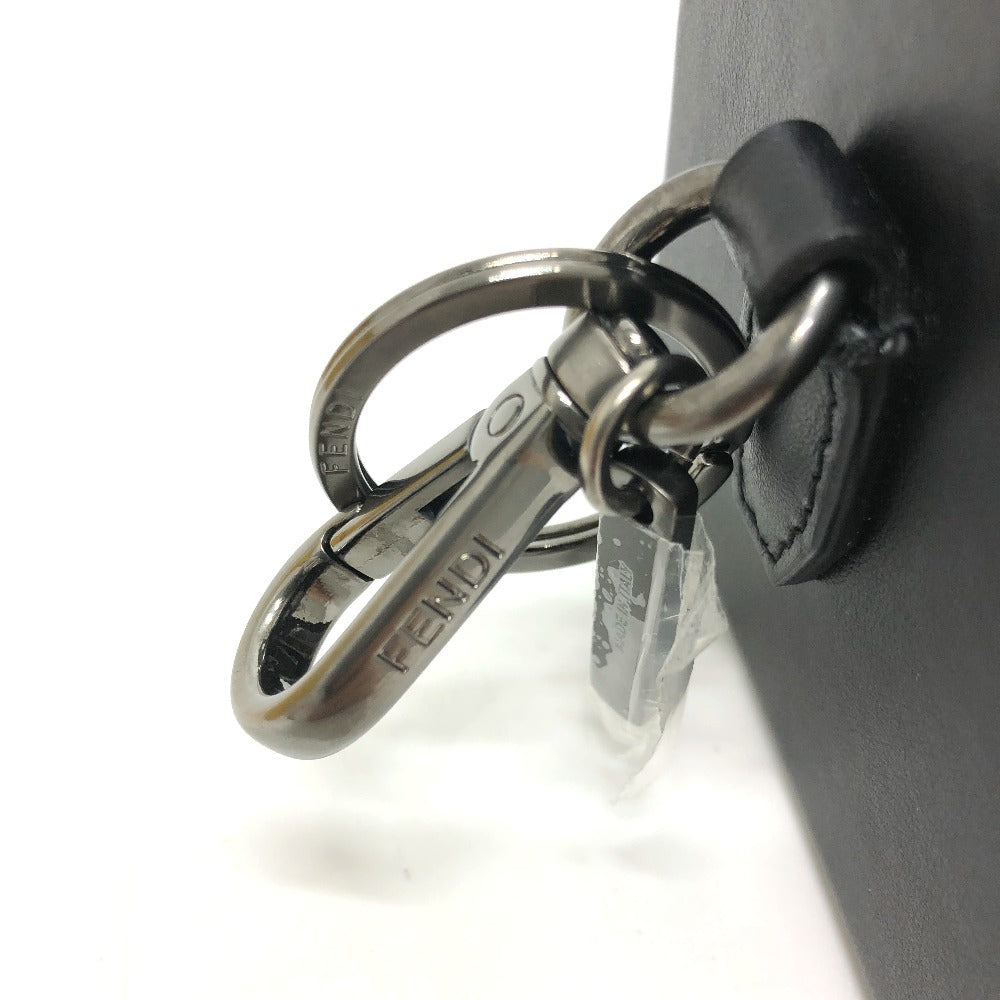 Fendi Key Ring 7Ar894 Leather Black Logo/Accessories Mini Box Women Secondhand