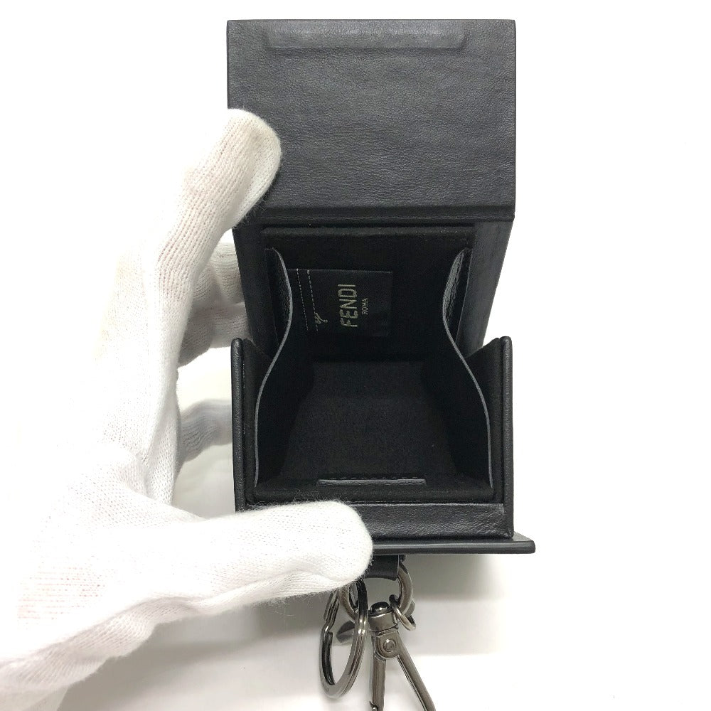 Fendi Key Ring 7Ar894 Leather Black Logo/Accessories Mini Box Women Secondhand