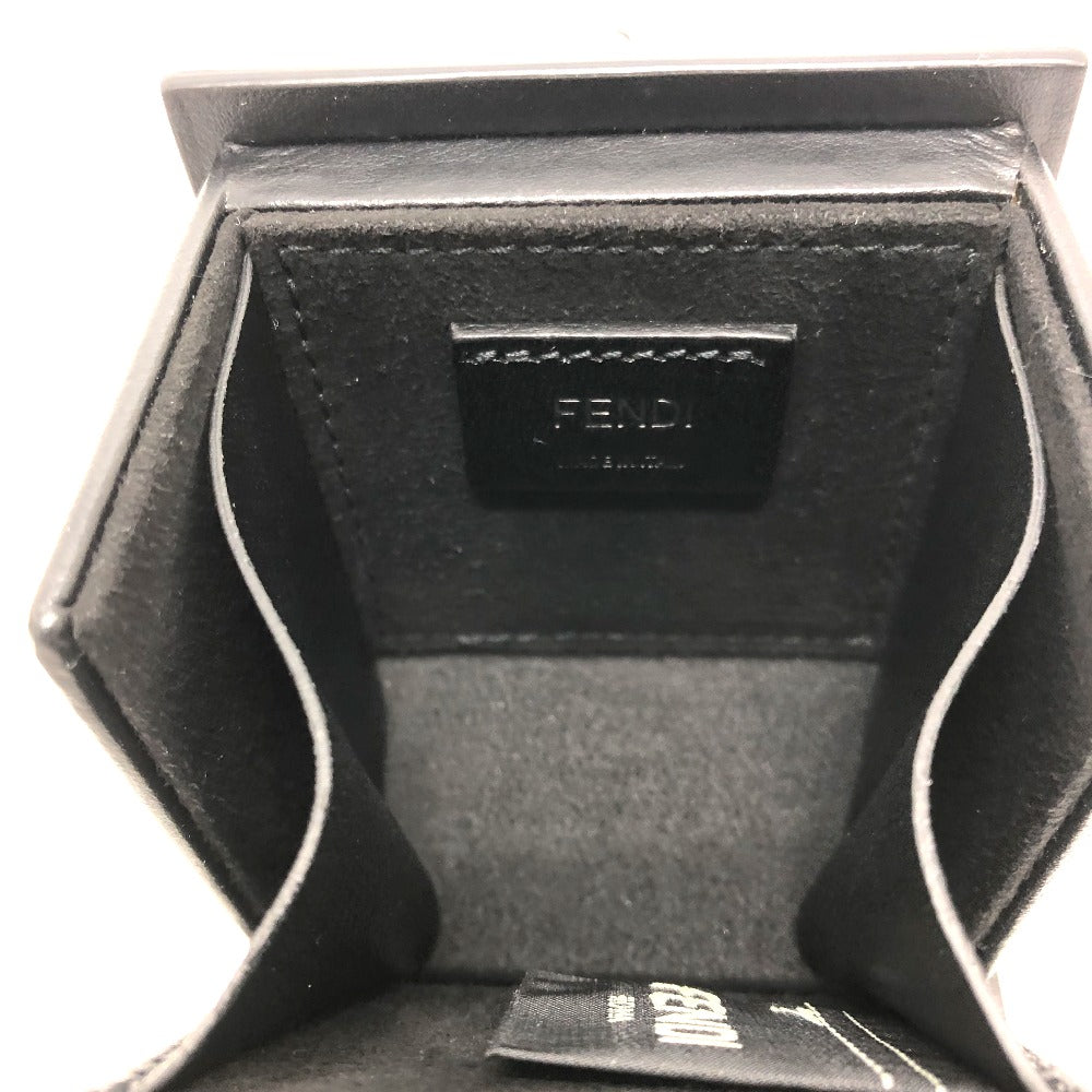 Fendi Key Ring 7Ar894 Leather Black Logo/Accessories Mini Box Women Secondhand