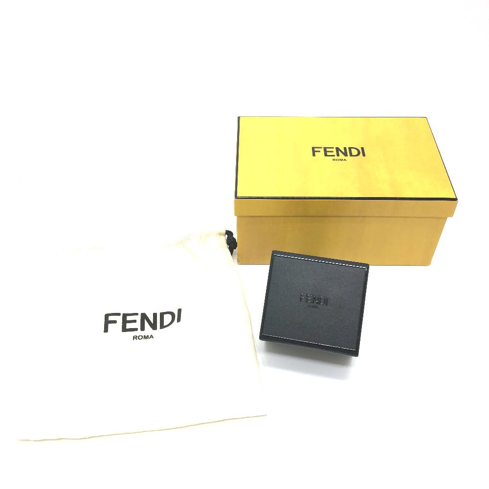 Fendi Key Ring 7Ar894 Leather Black Logo/Accessories Mini Box Women Secondhand