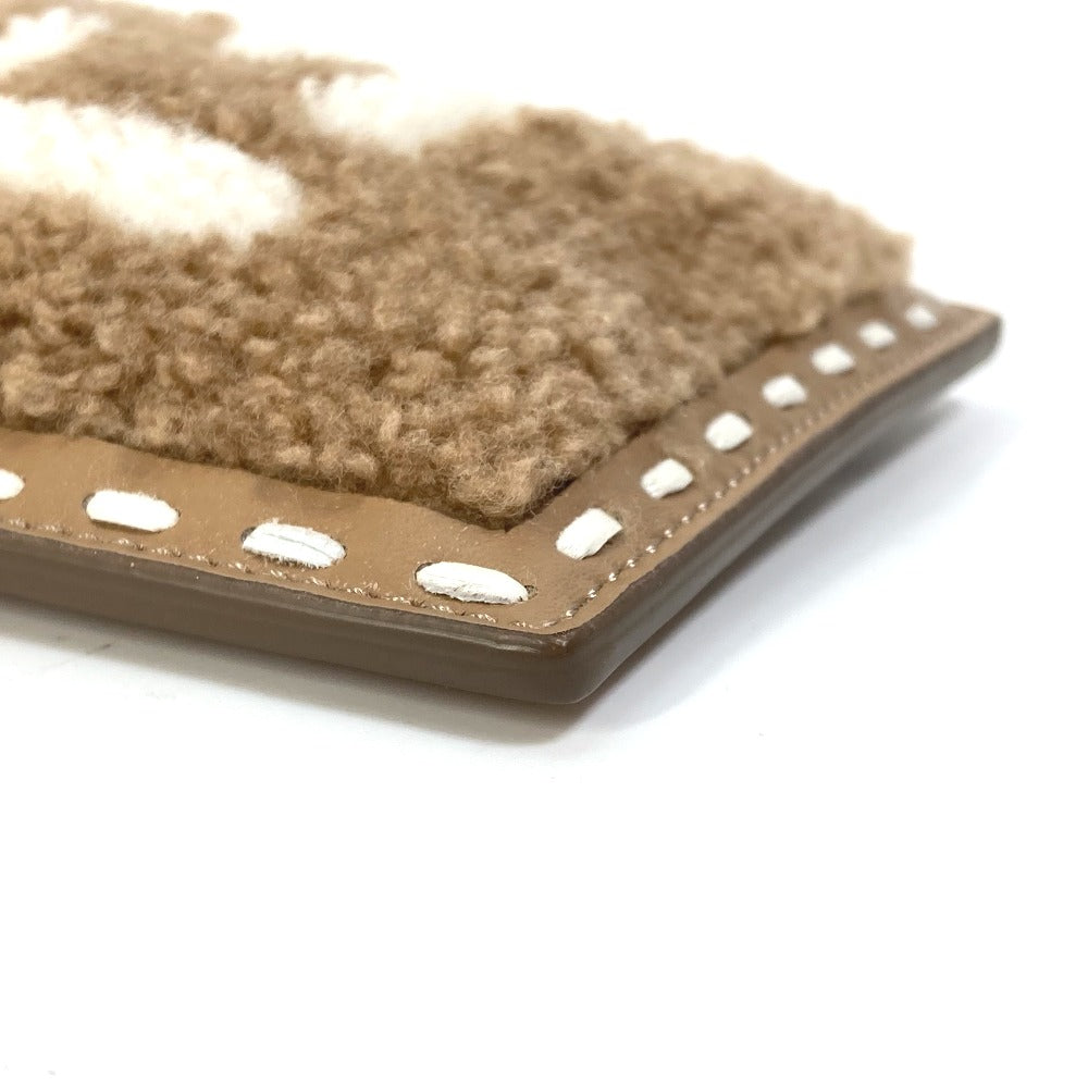 Fendi Pouch 7As047 Fur, Leather Beige Smartphone Case Phone Pouch Women