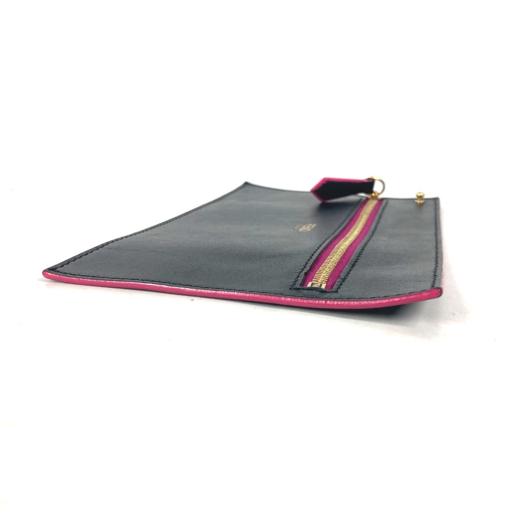 Fendi Pouch Leather Black By Color Accessories Flat Women