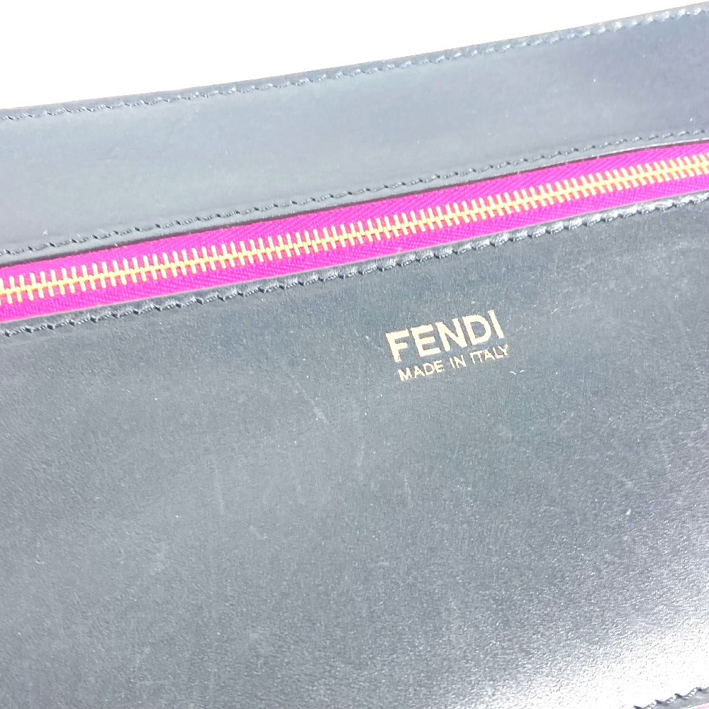 Fendi Pouch Leather Black By Color Accessories Flat Women