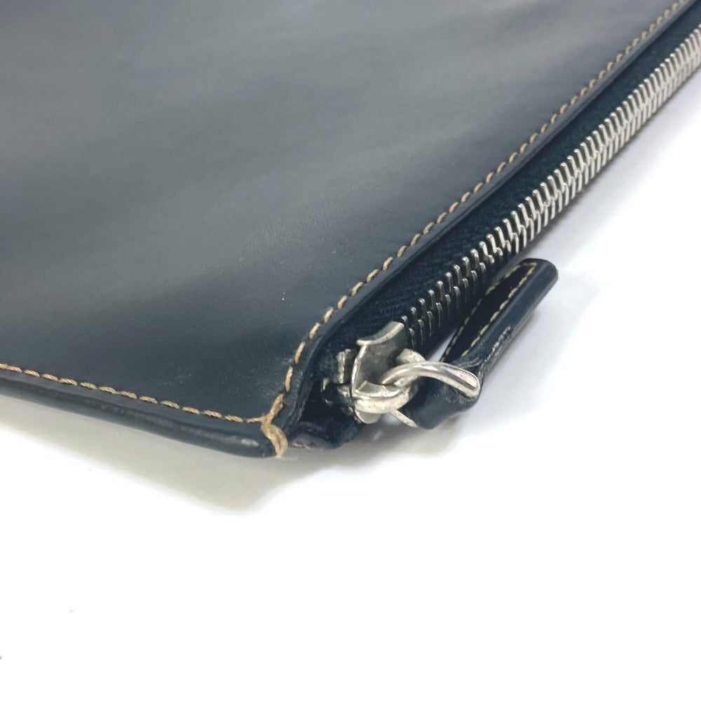 Fendi Clutch Bag 7N0078 Leather Black Pouch Zucca Logo Mens