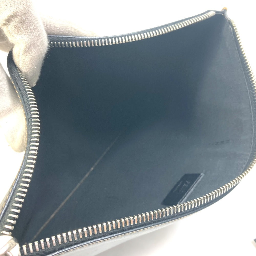 Fendi Clutch Bag 7N0078 Leather Black Pouch Zucca Logo Mens