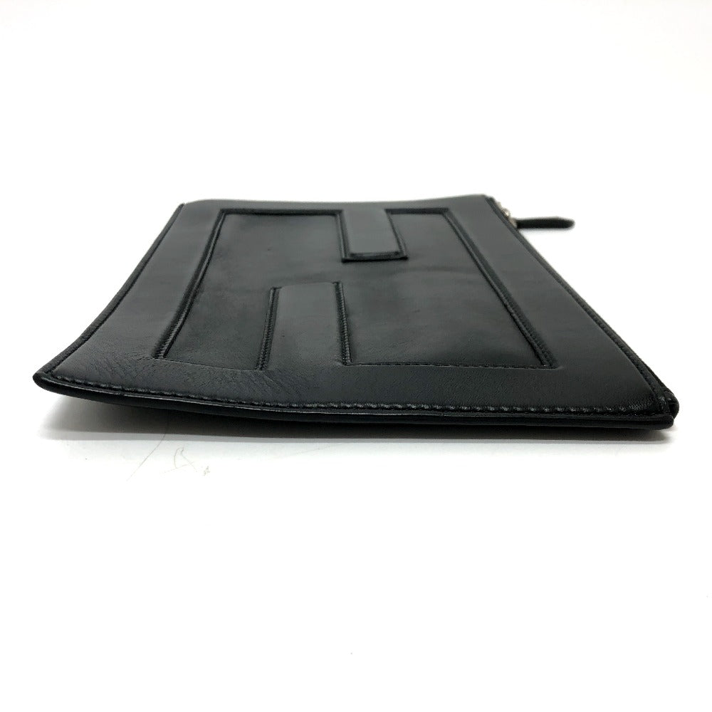 Fendi Clutch Bag 7N0113 Leather Black Logo Mini Bag