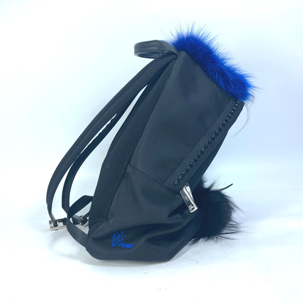 Fendi Backpack 7Vz016 Nylon Black Backpack Bag Karl Lagerfeld Women Secondhand