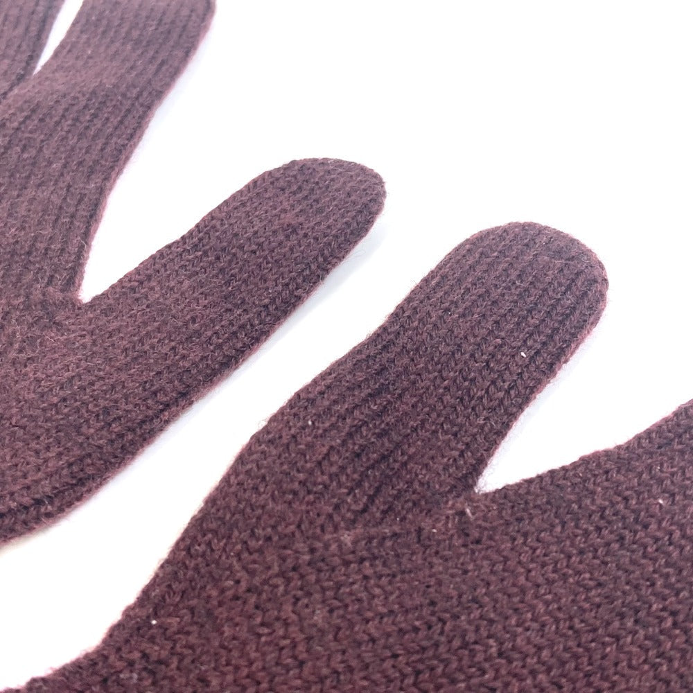 Fendi Gloves Wool Purple Logo Zucca Women