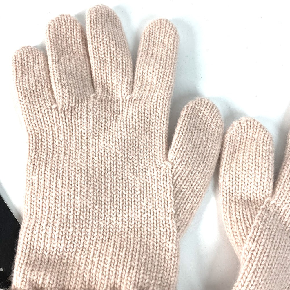 Fendi Gloves Fxy574 Wool Light Pink Logo Women