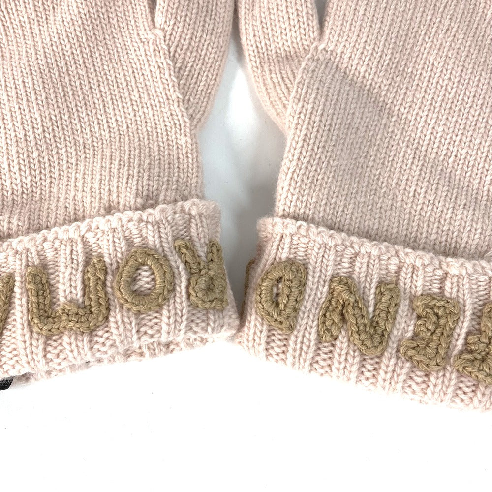 Fendi Gloves Fxy574 Wool Light Pink Logo Women