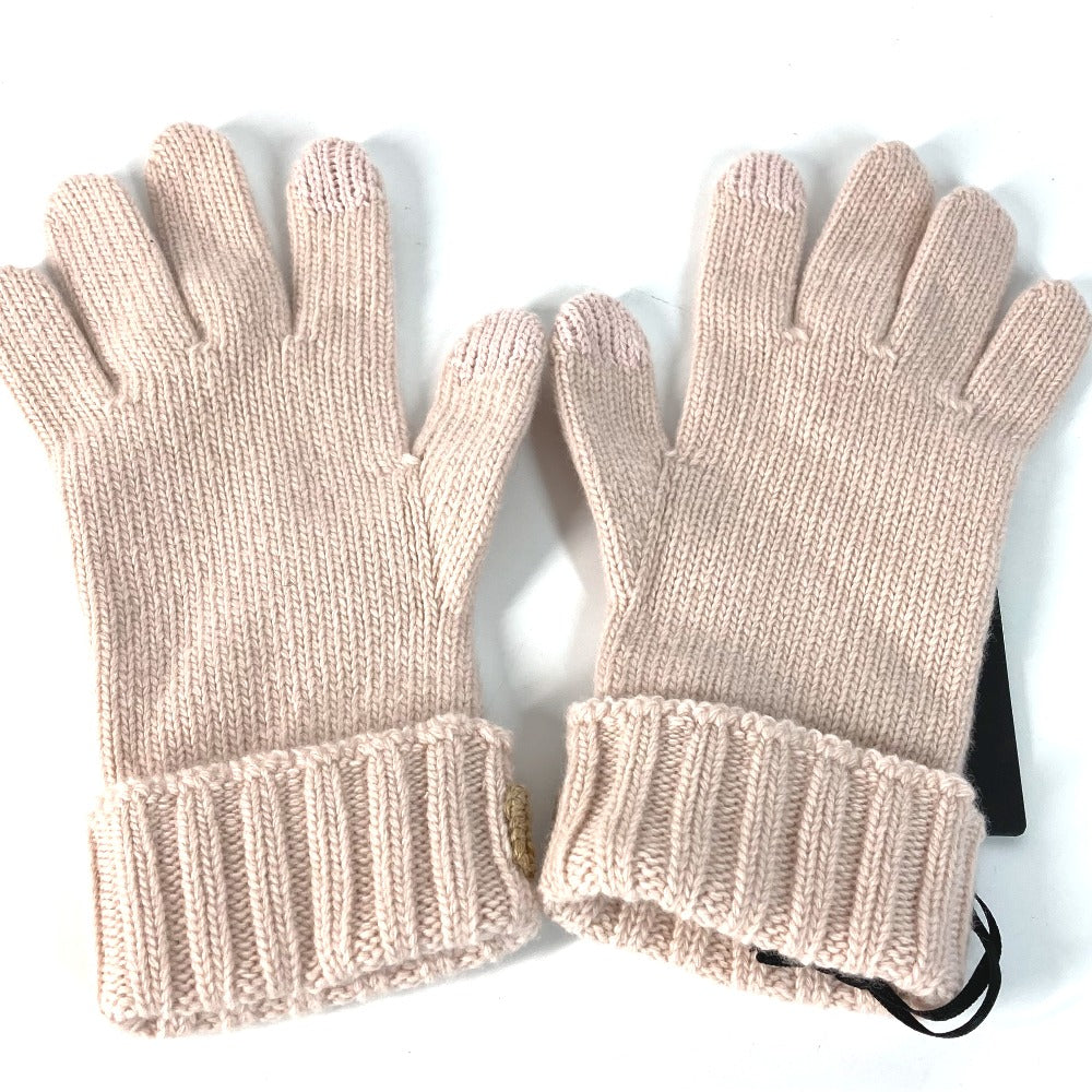 Fendi Gloves Fxy574 Wool Light Pink Logo Women