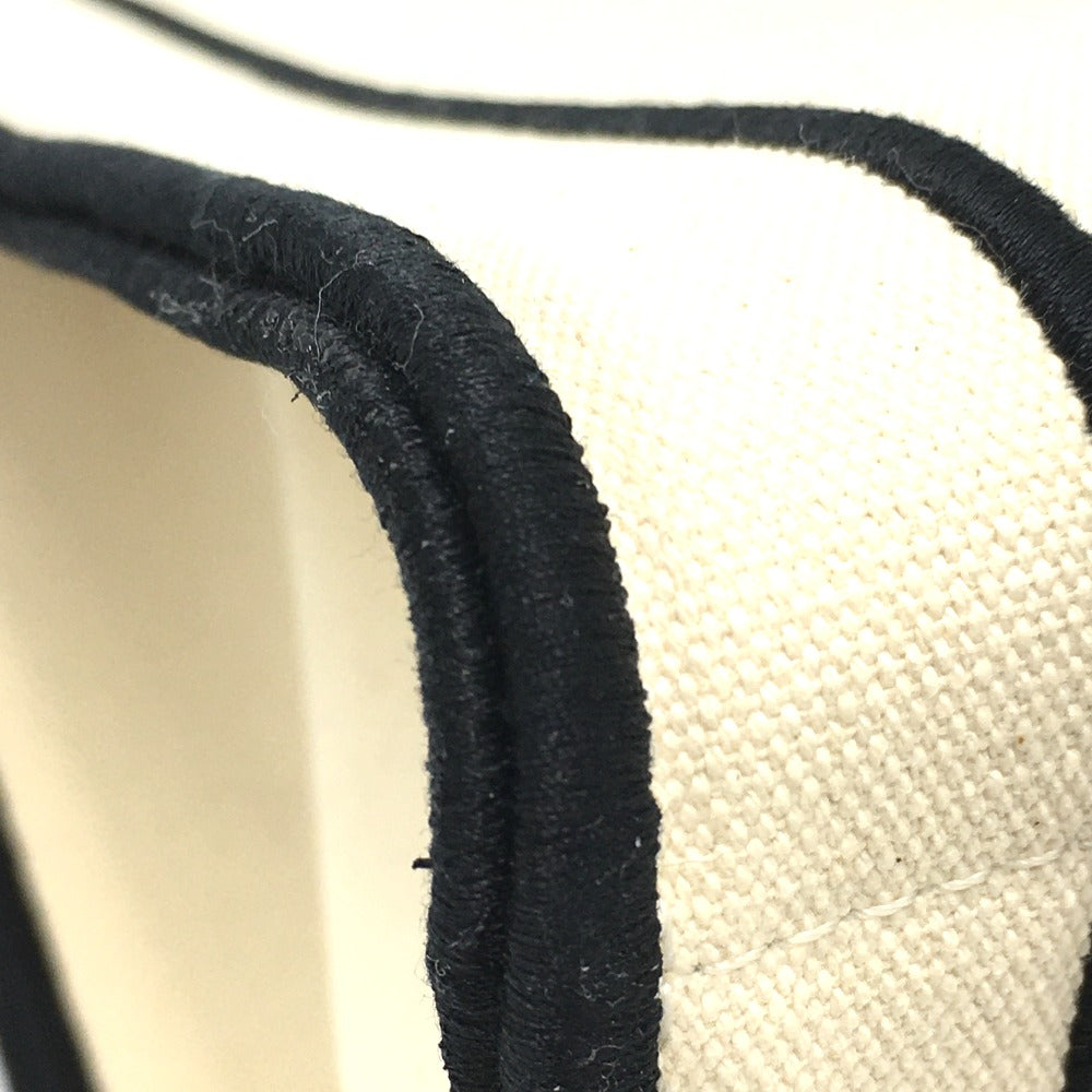 Fendi Tote Bag 8Bh379 Canvas Beige X Black Logo Rome Shopper Women