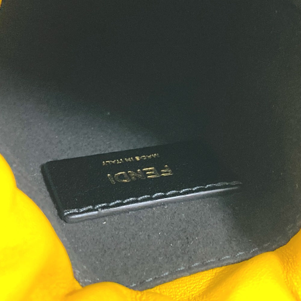 Fendi Pouch 7Ar898 Leather Yellow Phone Holder Phone Pouch Logo Unisex(Unisex)