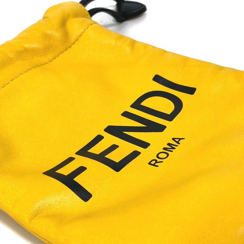 Fendi Pouch 7Ar898 Leather Yellow Phone Holder Phone Pouch Logo Unisex(Unisex)