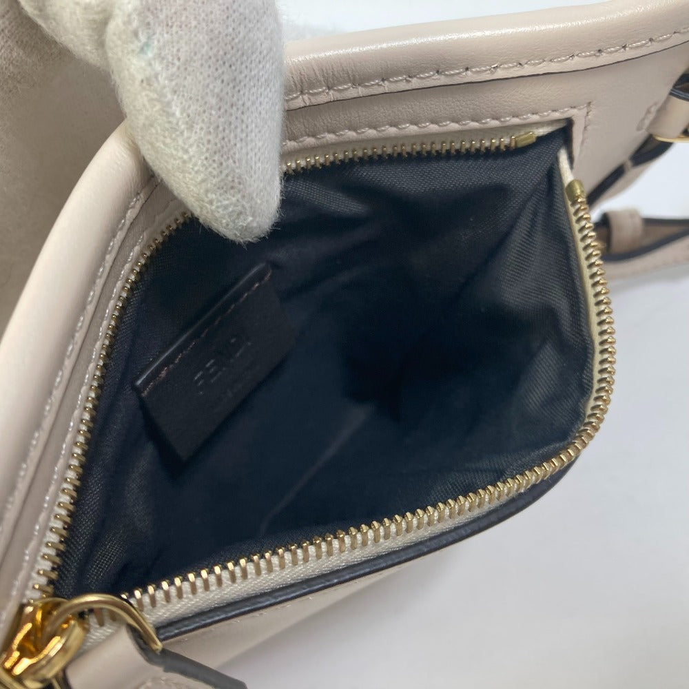 Fendi Pouch 7As131 Viscose/Leather Beige Smartphone Case Zucca Logo Phone Pouch, Smartphone Pouch