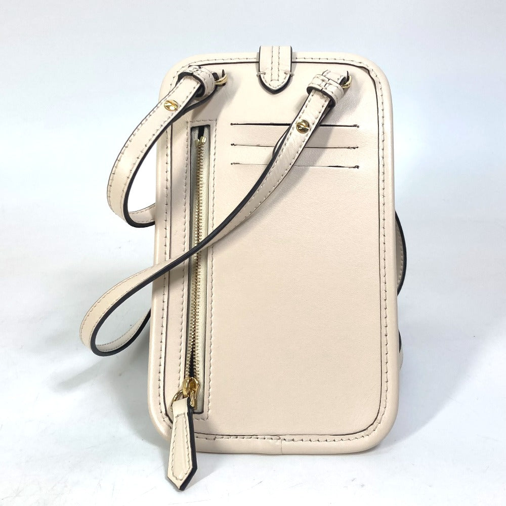 Fendi Pouch 7As131 Viscose/Leather Beige Smartphone Case Zucca Logo Phone Pouch, Smartphone Pouch