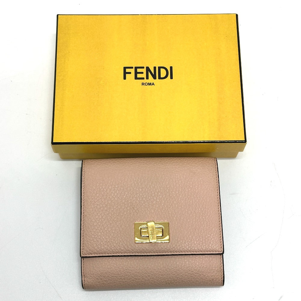 Fendi Folded Wallet 8M0438 Leather Pink Peekaboo Women