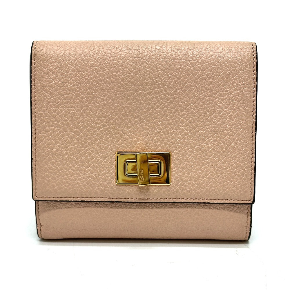 Fendi Folded Wallet 8M0438 Leather Pink Peekaboo Women