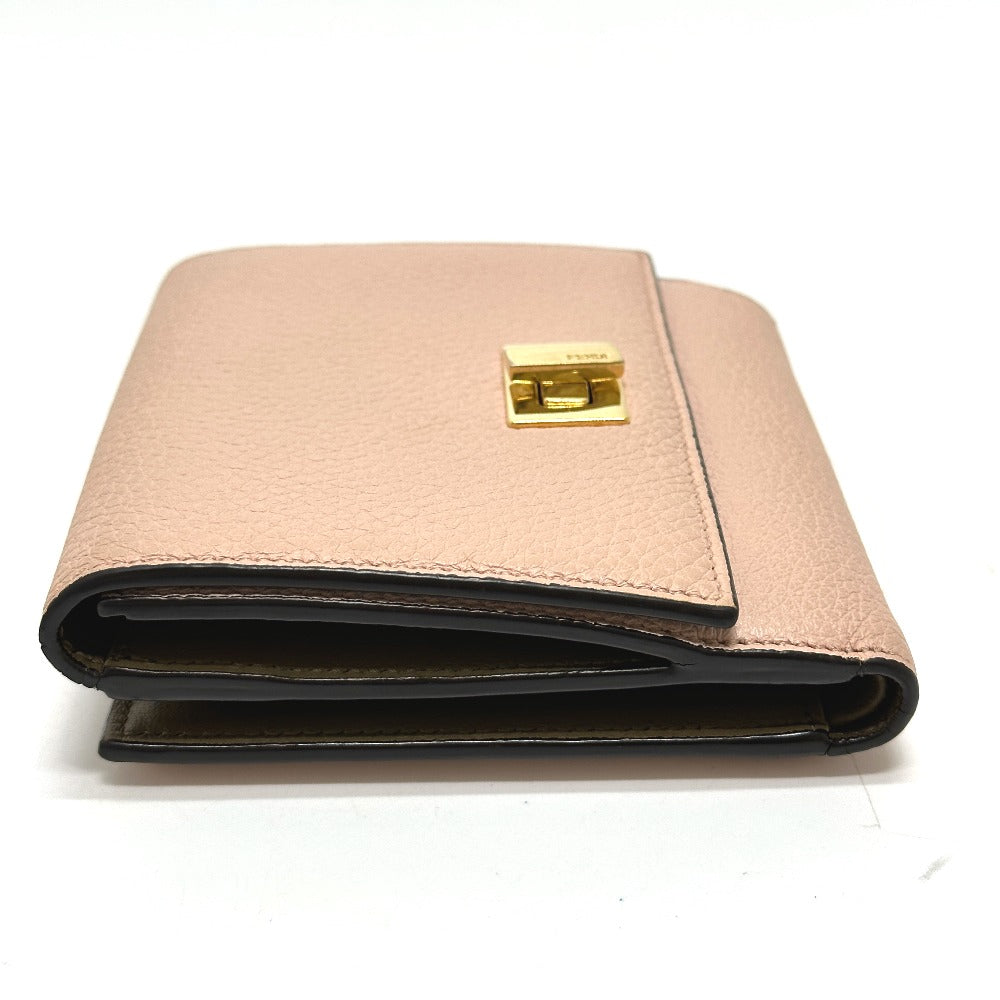 Fendi Folded Wallet 8M0438 Leather Pink Peekaboo Women