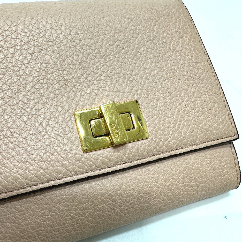 Fendi Folded Wallet 8M0438 Leather Pink Peekaboo Women