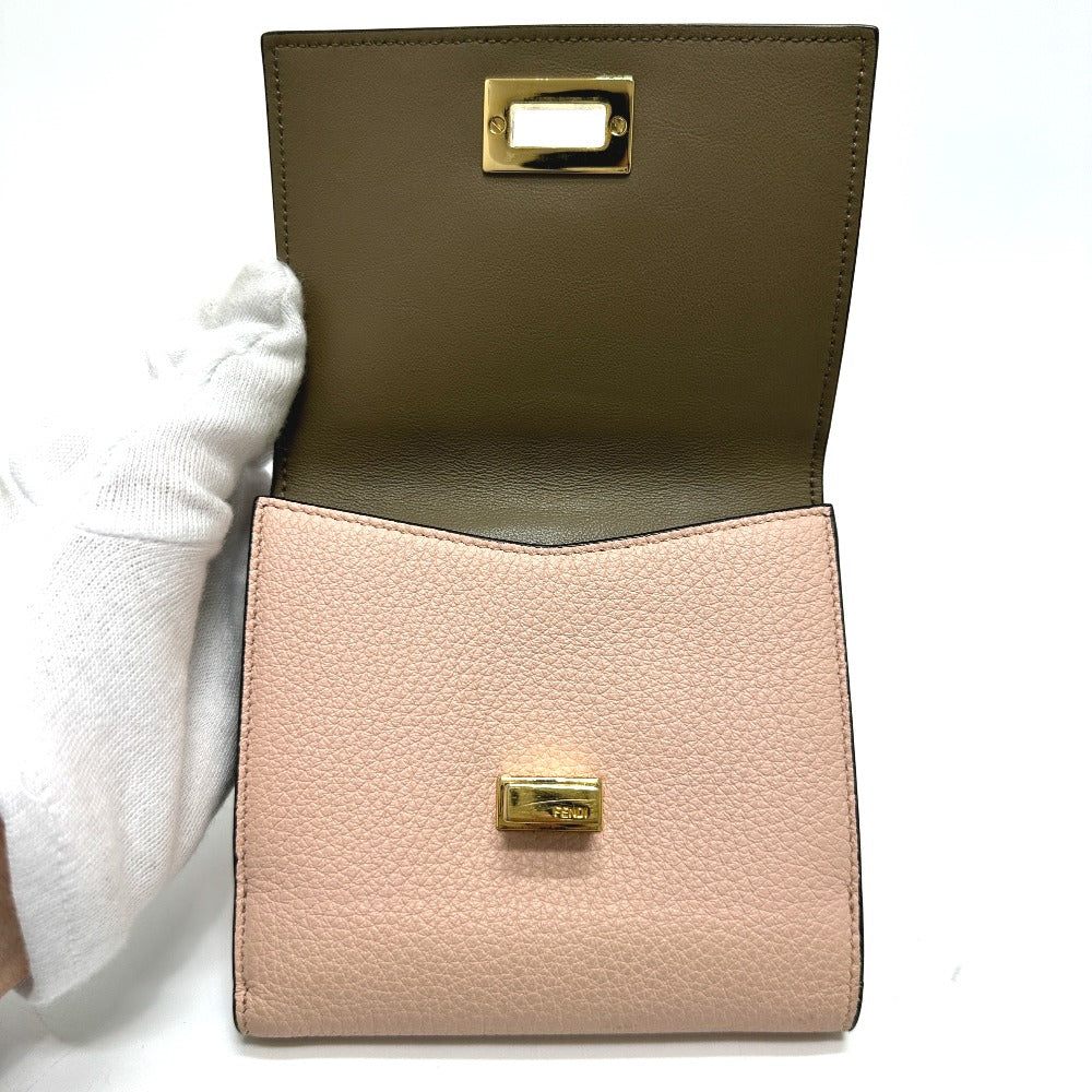 Fendi Folded Wallet 8M0438 Leather Pink Peekaboo Women
