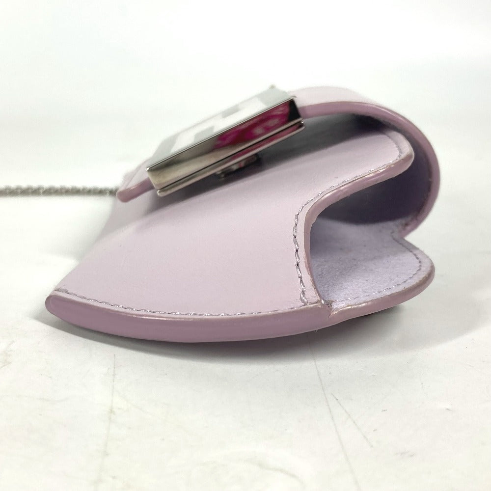 Fendi Pouch 7As069 Leather Light Purple Eyewear Glasses Sunglasses Case Ff Logo Glasses Case Women