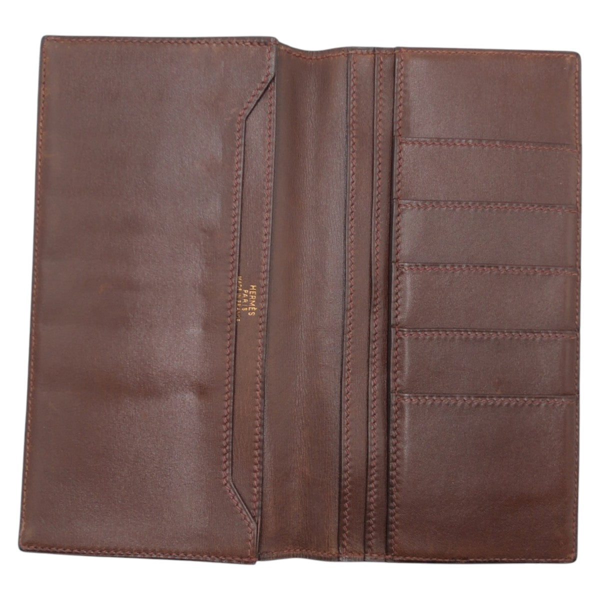Hermes Bill Compartment Leather Camel Brown Bill Compartment Bifold Wallet Citizen Twill Mens