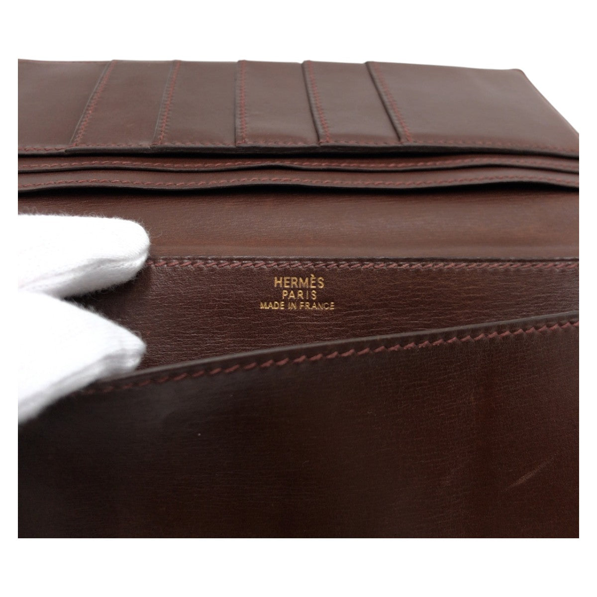 Hermes Bill Compartment Leather Camel Brown Bill Compartment Bifold Wallet Citizen Twill Mens
