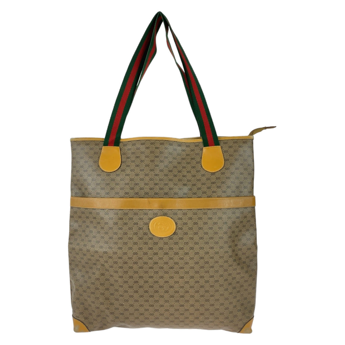 Gucci Tote Bag 002 983 0163 Gg Supreme Canvas, Leather Brown Beige Gold Metal Tote Bag Shoulder Bag