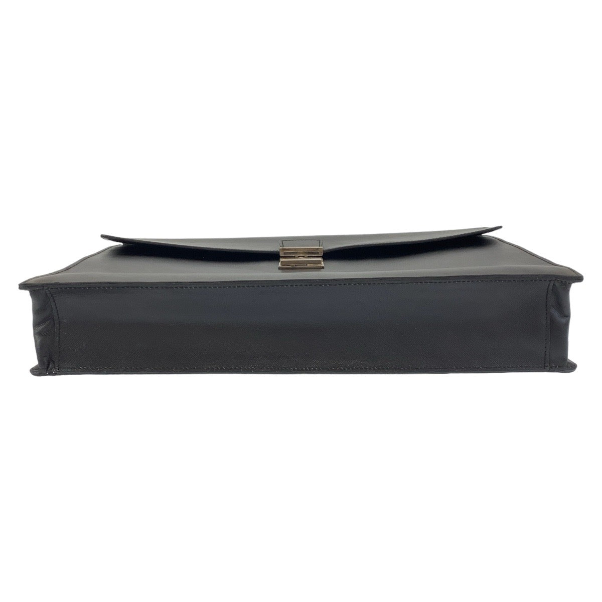 Prada Business Bag Leather Black Silvermetal Business Bag, Briefcase, A4 Storage Safiano Mens