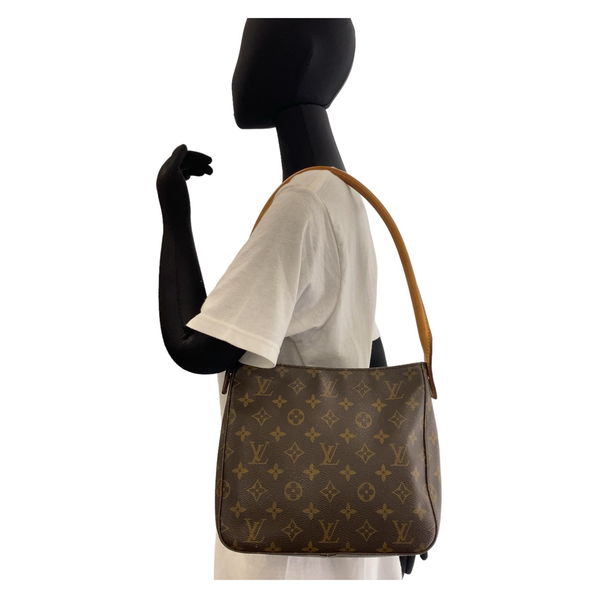 Louis Vuitton Shoulder Bag M51146 Pvc Brown Gold Metal Shoulder Bag Monogram Loopingmm Women