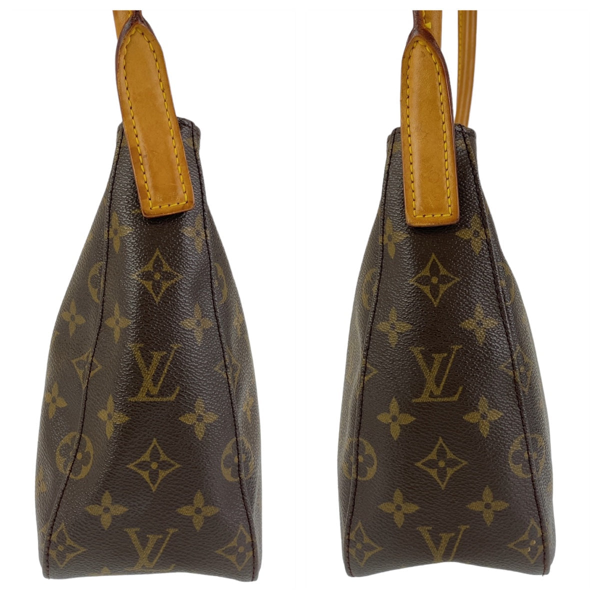 Louis Vuitton Shoulder Bag M51146 Pvc Brown Gold Metal Shoulder Bag Monogram Loopingmm Women