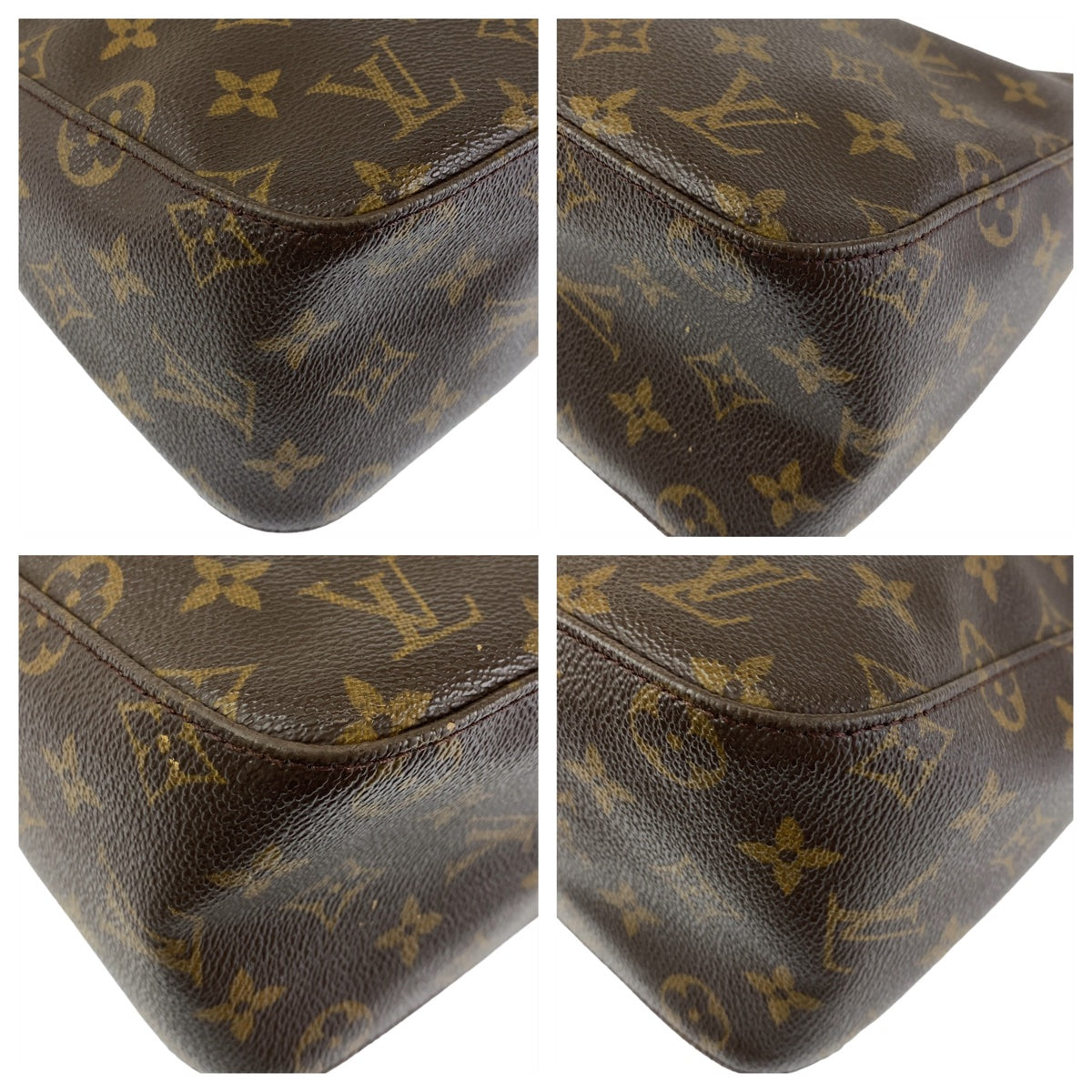 Louis Vuitton Shoulder Bag M51146 Pvc Brown Gold Metal Shoulder Bag Monogram Loopingmm Women