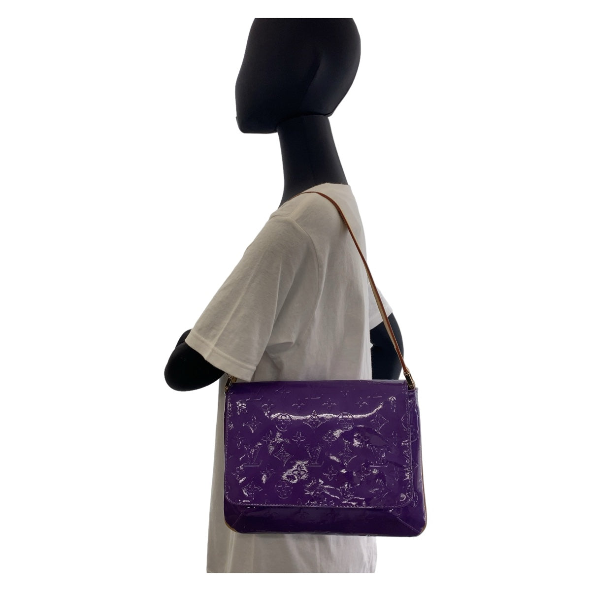Louis Vuitton Shoulder Bag M91214 Patent Leather , Leather Purple Gold Metal Shoulder Bag Vernis