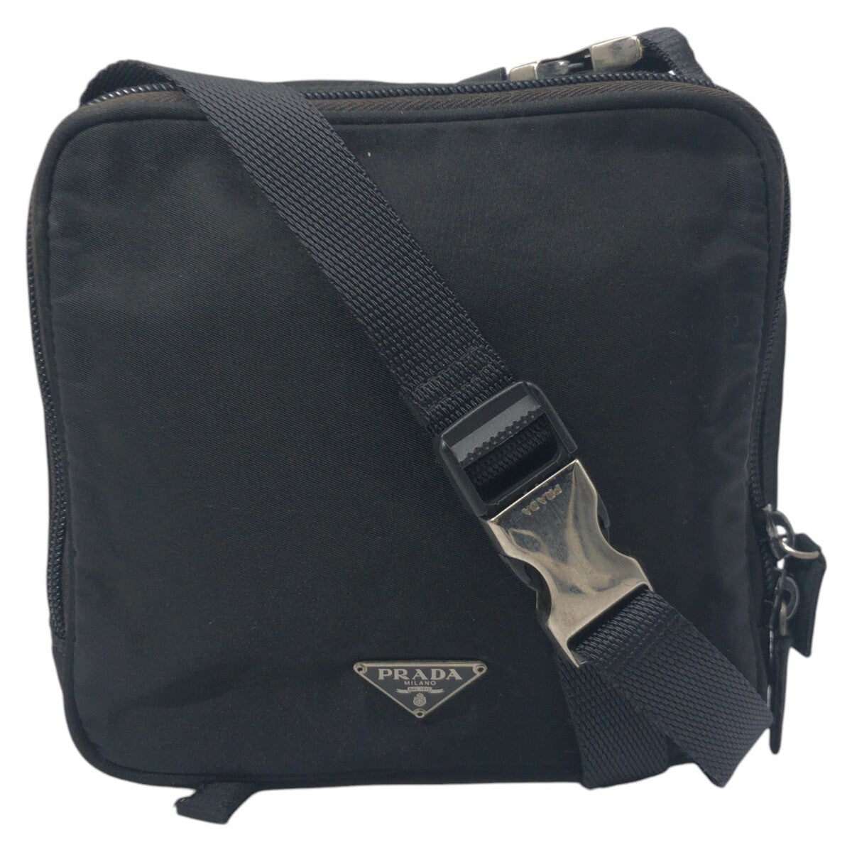 Prada Shoulder Bag Nylon Black Shoulder Bag Unisex Test Triangular Logo Mens