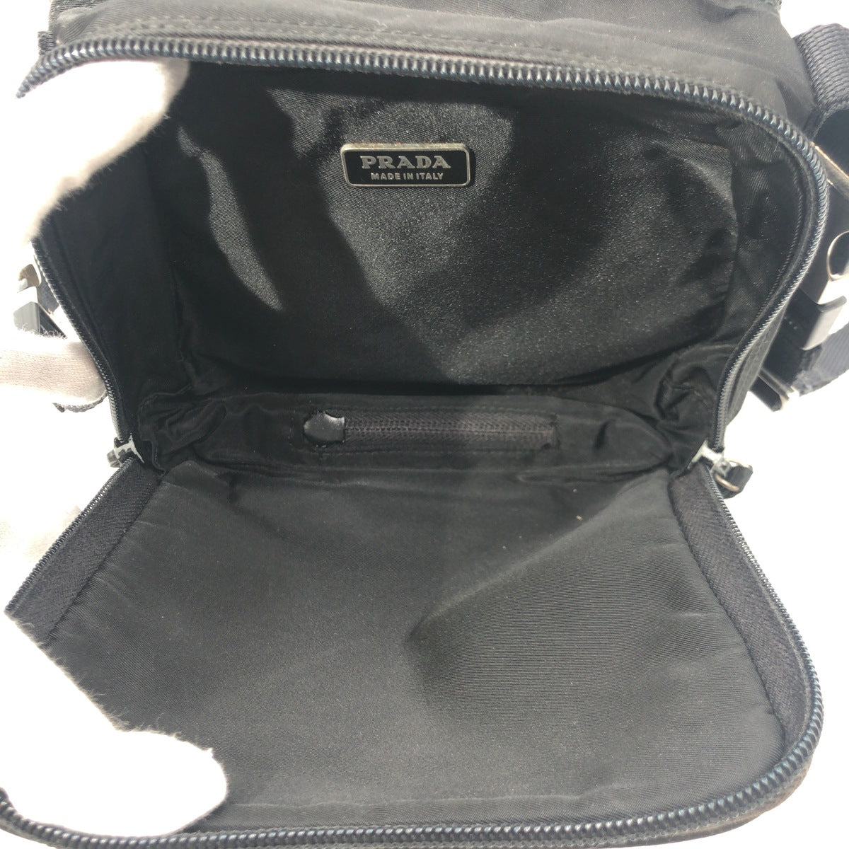 Prada Shoulder Bag Nylon Black Shoulder Bag Unisex Test Triangular Logo Mens